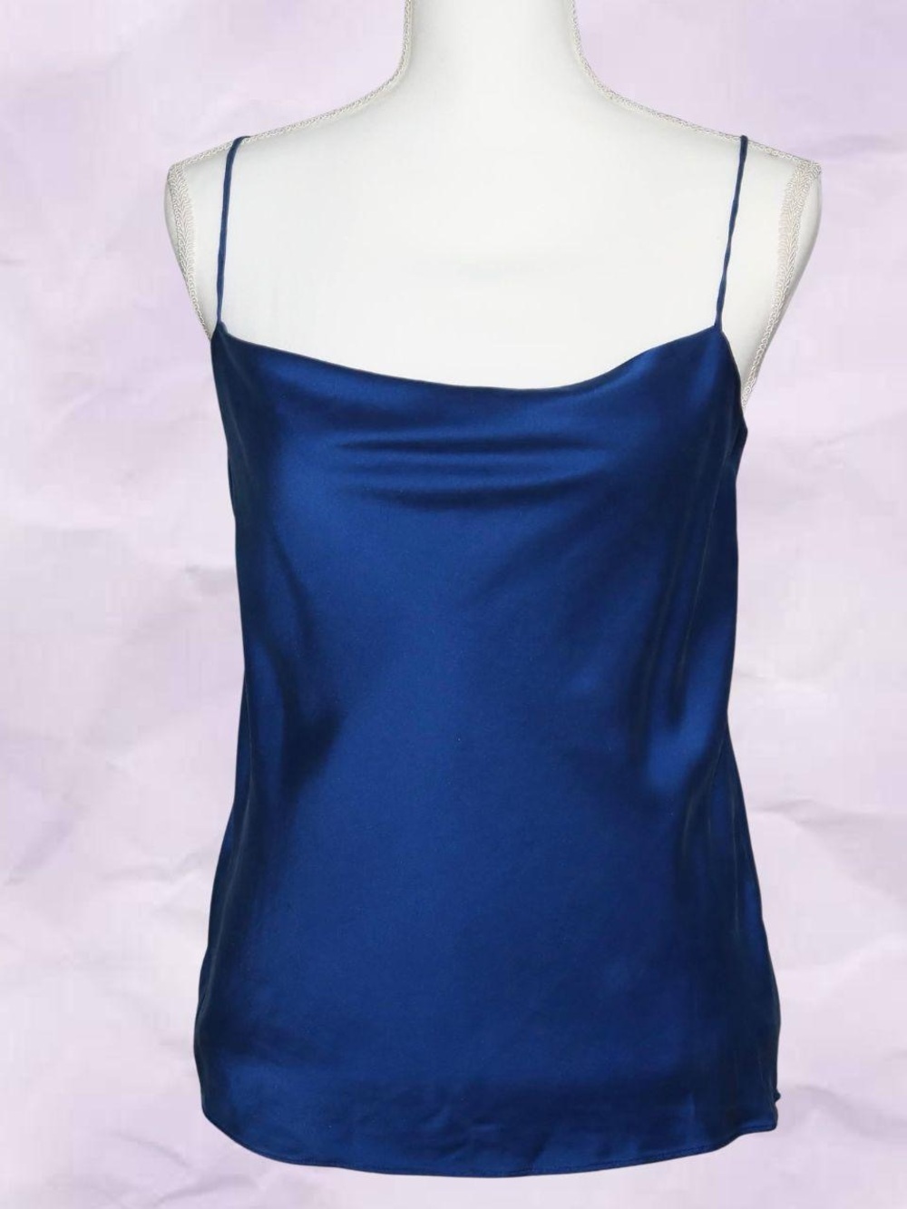 Blue cowl neck cami
